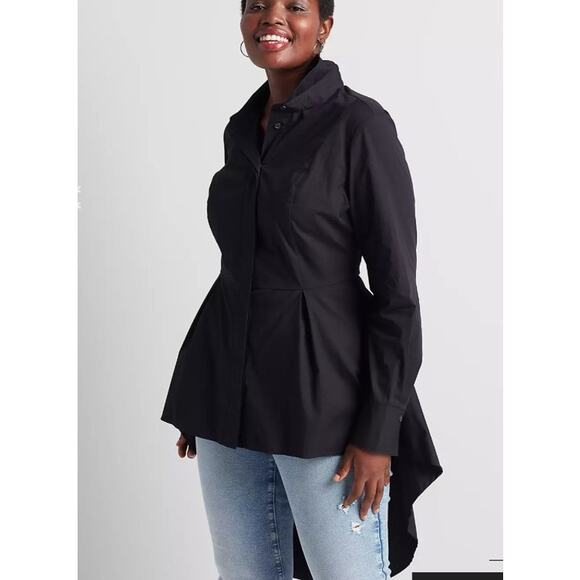 NWT LANE BRYANT Long Sleeve Long Sleeve Extreme Peplum Tunic size 24 - Picture 1 of 5